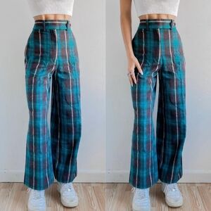 Urban Outfitters Abby Brushed Wool Plaid Pants
